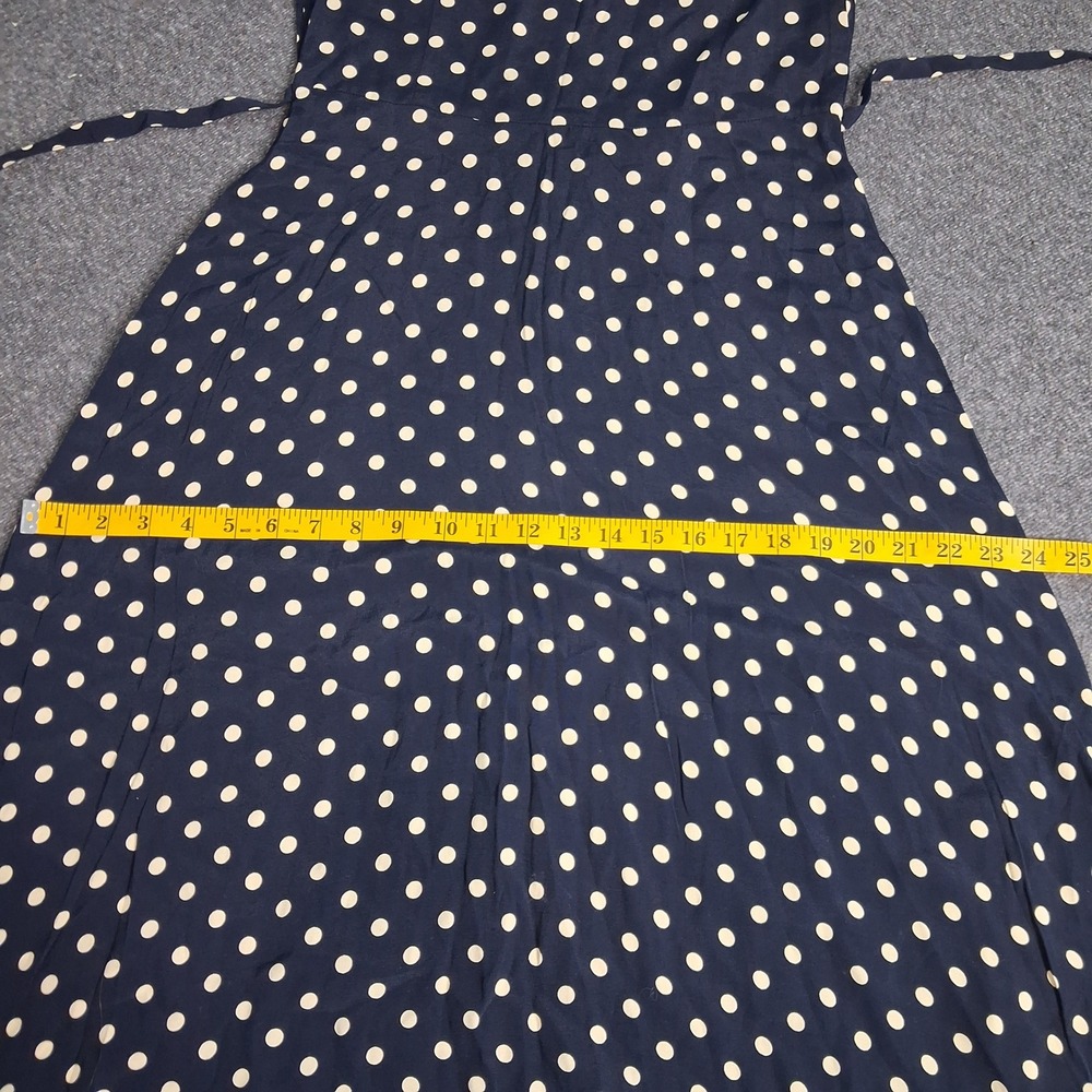 The Limited Navy Blue Polka Dot Maxi Dress Short Sleeve Rayon Sz 10 VTG Style - Picture 6 of 14